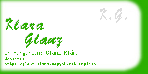 klara glanz business card